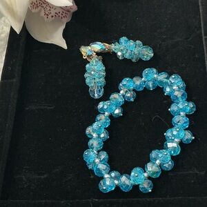 Dazzling Blue Crystal Bracelet Set